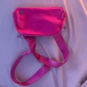 Lululemon Athletica Pink Crossbody Bag with Glossy Finish